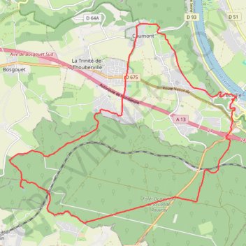 Trace GPS Rando La Bouille - Forêt de Brotonne, itinéraire, parcours