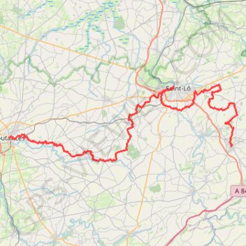 Trace GPS Coutances - Torigni-sur-Vire, itinéraire, parcours