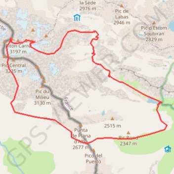 Trace GPS Pique Longue du Vignemale par la Moskowa, itinéraire, parcours