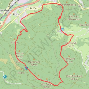 Trace GPS Grendelbruch, itinéraire, parcours