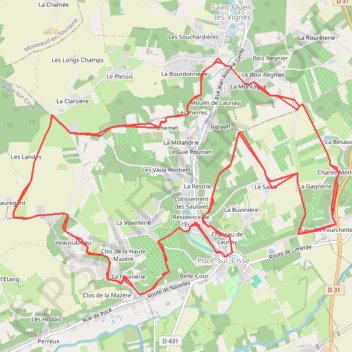 Trace GPS Pocé-sur-Cisse, itinéraire, parcours
