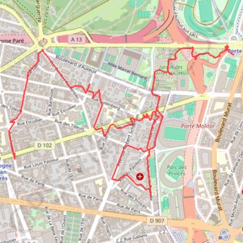 Trace GPS Boulogne-Billancourt - le quartier des princes, itinéraire, parcours