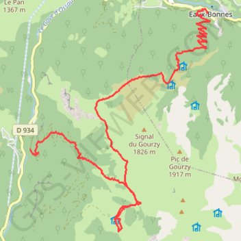 Trace GPS Des Eaux-Chaudes aux Eaux-Bonnes via la cabane de Cambeilh, itinéraire, parcours