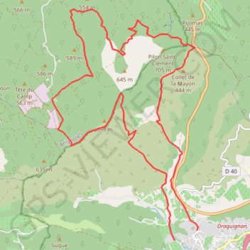 Trace GPS La Barre de Cuers par Cuers, itinéraire, parcours