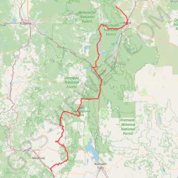 Trace GPS Sisters - Ashland, itinéraire, parcours