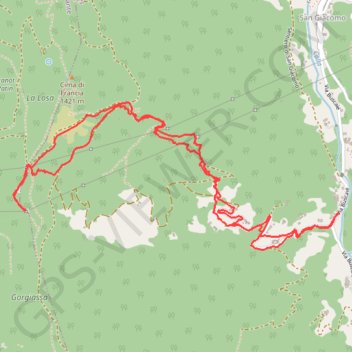 Trace GPS Cima di Francia, itinéraire, parcours