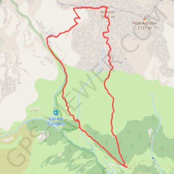 Trace GPS Arbizon, itinéraire, parcours