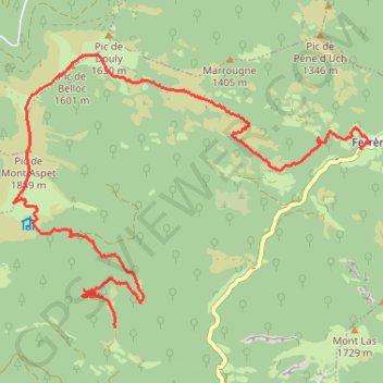 Trace GPS Pic du Mont Aspait de Mauléon-Barousse (près de Nistos), itinéraire, parcours