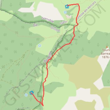 Trace GPS Pré Peyret jusqu'à la Baraque du Pison, itinéraire, parcours