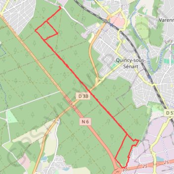 Trace GPS Foret de Sénart Marche rapide, itinéraire, parcours