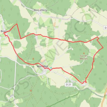 Trace GPS De Brosses à Vaudonjon, itinéraire, parcours