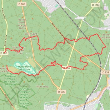 Trace GPS Mont Saint Germain Tour Denecourt, itinéraire, parcours