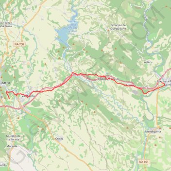 Trace GPS Puente la Reina - Estella Lizarra, itinéraire, parcours