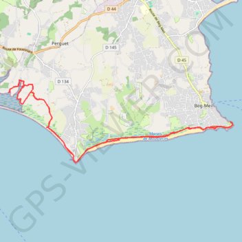 Trace GPS Vers Beg Meil via la pointe de Mousterlin, itinéraire, parcours