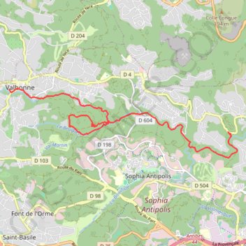 Trace GPS G3a LA BRAGUE - VALBONNE, itinéraire, parcours