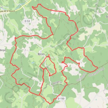 Trace GPS Autour de Biron, itinéraire, parcours