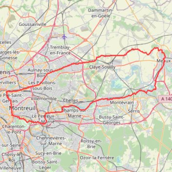 Trace GPS Vincennes - Meaux-15109639, itinéraire, parcours