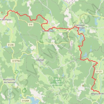 Trace GPS Petit tour du Morvan J3, itinéraire, parcours