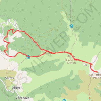 Trace GPS Mont Fourcat par Croquié, itinéraire, parcours