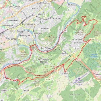 Trace GPS La Couvre - Besançon, itinéraire, parcours