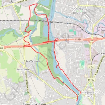 Trace GPS Petit tour bord de Loire, itinéraire, parcours