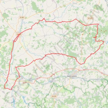 Trace GPS Confolens - Monts de Blond, itinéraire, parcours