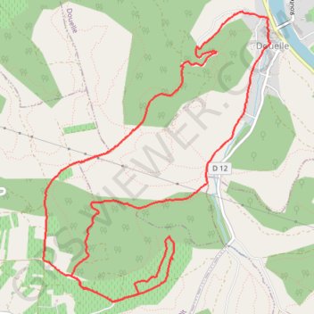 Trace GPS Randonnée sur les hauteurs de Douelle, itinéraire, parcours
