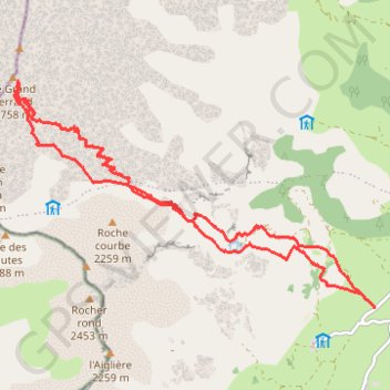 Trace GPS Grand Ferrand, versant Sud par le Vallon de Charnier (Devoluy), itinéraire, parcours