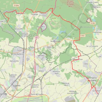 Trace GPS Orry-la-Ville à Saint Mard, itinéraire, parcours