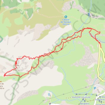 Trace GPS Pic de Lary, itinéraire, parcours