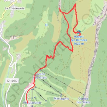 Trace GPS Cabane des Ramées, itinéraire, parcours