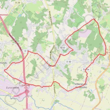 Trace GPS Randonnée de Bouloc à Castelnau-d'Estrétefonds, itinéraire, parcours