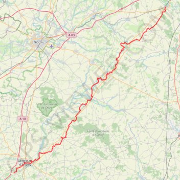 Trace GPS GR655 De Lusignan (Vienne) à Mazeray (Charente-Maritime), itinéraire, parcours