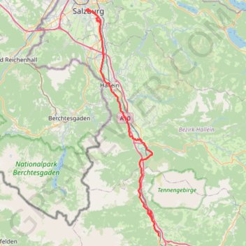 Trace GPS Camping Vierthaler Judendherbergswerk Salzbourg, itinéraire, parcours