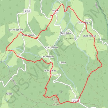 Trace GPS Autour du Rez de Sol - Lachaux, itinéraire, parcours