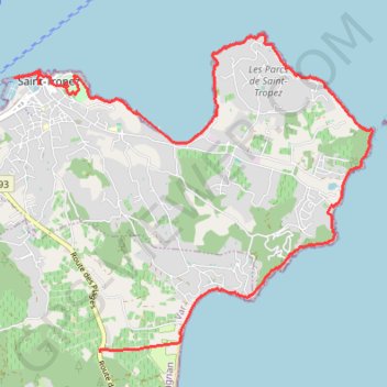 Trace GPS 5ème étape de la traversée du massif des Maures jusqu'à Saint Tropez, itinéraire, parcours