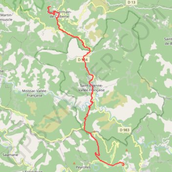 Trace GPS Stevenson - Serre de la Can - Saint Jean du Gard, itinéraire, parcours
