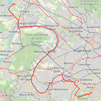 Trace GPS Paris-Etoile-Cergy, itinéraire, parcours