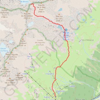 Trace GPS Col du Belvédère - Chamonix la Flégère, itinéraire, parcours