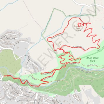 Trace GPS Boccardo Peak and Eagle Rock Loop, itinéraire, parcours