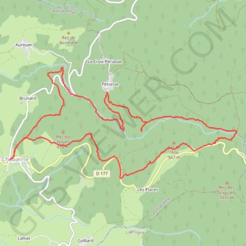 Trace GPS Grotte de Chambey et Pierre des Sacrifices, itinéraire, parcours