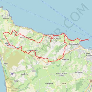 Trace GPS Plages et bocage Haguais, itinéraire, parcours