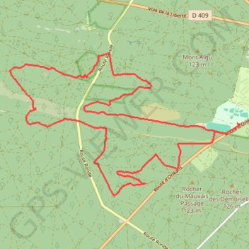 Trace GPS Rocher de la Combe, itinéraire, parcours