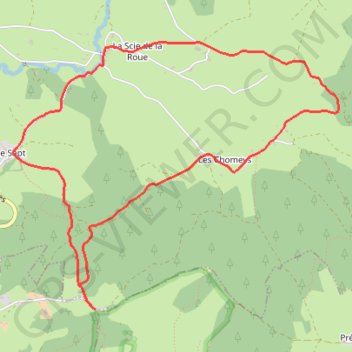 Trace GPS Valadon-La Scie de la Roue, itinéraire, parcours