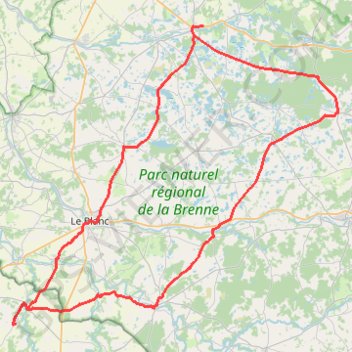 Trace GPS Parc naturel régional de la Brenne, itinéraire, parcours
