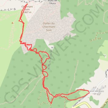 Trace GPS Charmant Som (depuis les Cottaves), itinéraire, parcours