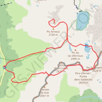 Trace GPS Lurien, pic d'Arriel, pic de Sobe depuis le caillou de Soques, itinéraire, parcours