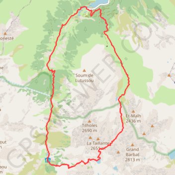 Trace GPS Brèche de Badescure en boucle depuis le lac d'Estaing (RKT), itinéraire, parcours