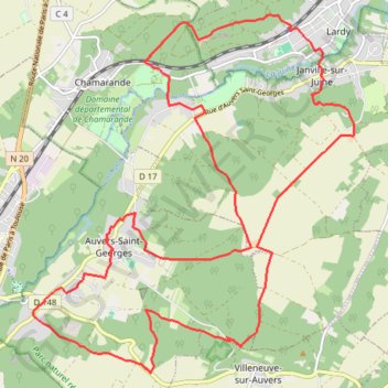 Trace GPS Autour de Lardy par la Pierre levée de Janville-sur-Juine, itinéraire, parcours
