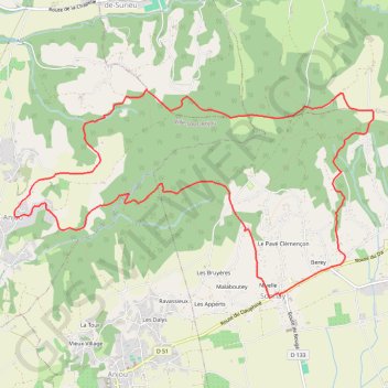 Trace GPS Randonnée de Sonnay à Ville-sous-Anjou, itinéraire, parcours